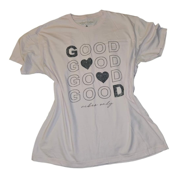 Good Vibes Only Graphic Tee Sz L worn 1 time - Picture 1 of 1